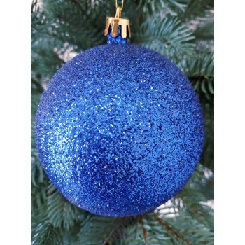 Новогодний шар "Блестки" Ø100мм синий, цена за набор 3шт